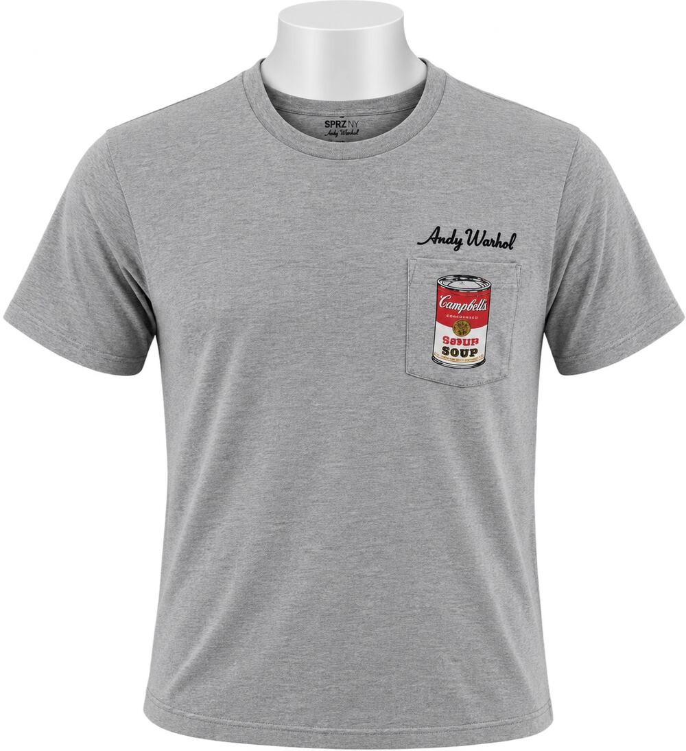 Uniqlo SPRZ NY Andy Warhol Campbell's Soup Pocket Tee - Gray - Size M